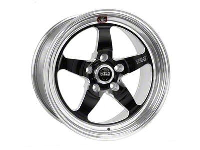 Weld Racing RTS S71 Black Center with Polished Shell Wheel; 17x8; 0mm Offset; 5x120.65mm Bolt Pattern; 80.772mm Hub Bore