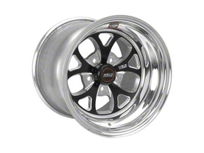 Weld Racing RTS S76 Black Center with Polished Shell Wheel; 15x4; 1mm Offset; 5x120.65mm Bolt Pattern; 80.772mm Hub Bore
