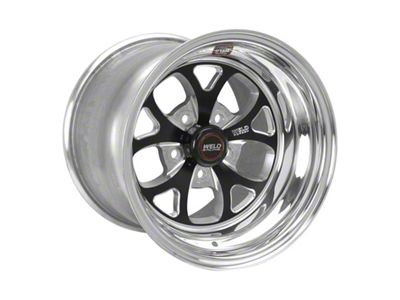 Weld Racing RTS S76 Black Center with Polished Shell Wheel; 15x10; -4mm Offset; 5x120.65mm Bolt Pattern; 80.772mm Hub Bore