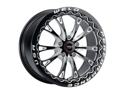 WELD Street Performance Belmont Beadlock Gloss Black Milled Wheel; 18x12; 56mm Offset; 5x120.65mm Bolt Pattern; 78.10mm Hub Bore