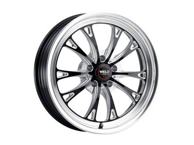 WELD Street Performance Belmont Drag Gloss Black Milled Wheel; 18x5; -23mm Offset; 5x114.3mm Bolt Pattern; 78.10mm Hub Bore