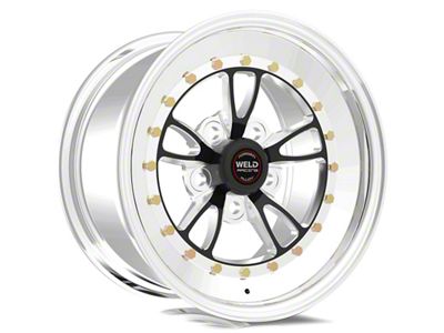 Weld Racing Full Throttle Black Center with Polished Shell Wheel; 15x8; -25mm Offset