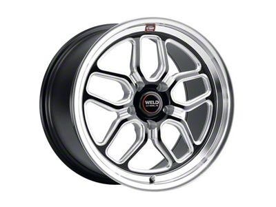 WELD Street Performance Laguna Gloss Black Milled Wheel; 18x9.5; 29mm Offset; 5x114.3mm Bolt Pattern; 72.56mm Hub Bore
