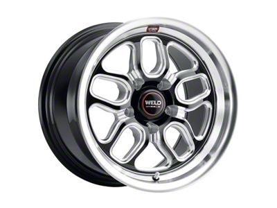 WELD Street Performance Laguna Drag Gloss Black Milled Wheel; 15x10; 50mm Offset