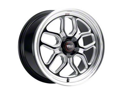 WELD Street Performance Laguna Drag Gloss Black Milled Wheel; 17x10; 0mm Offset; 5x115mm Bolt Pattern; 78.10mm Hub Bore