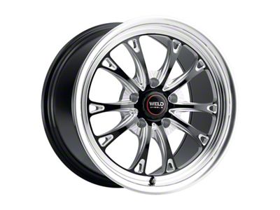 WELD Street Performance Belmont Drag Gloss Black Milled Wheel; 17x10; 25mm Offset; 5x114.3mm Bolt Pattern; 78.10mm Hub Bore