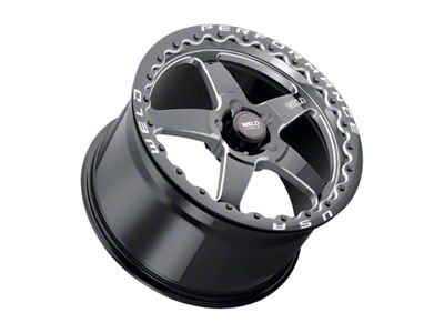 WELD Street Performance Ventura Beadlock Gloss Black Milled Wheel; 15x12; 28mm Offset