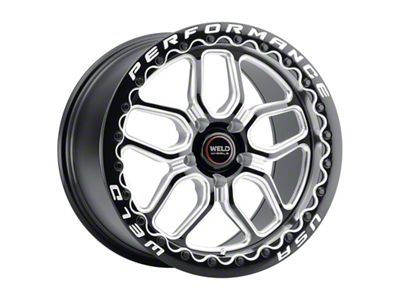 WELD Street Performance Laguna Beadlock Gloss Black Milled Wheel; 18x10; 45mm Offset; 5x120mm Bolt Pattern; 78.10mm Hub Bore