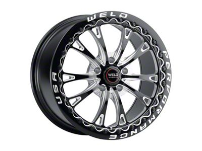 WELD Street Performance Belmont Beadlock Gloss Black Milled Wheel; 18x10; 40mm Offset; 5x112mm Bolt Pattern; 78.10mm Hub Bore