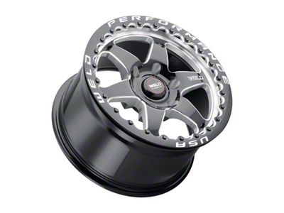 WELD Street Performance Ventura 6 Beadlock Gloss Black Milled Wheel; 20x10; 38mm Offset