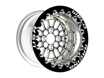 Weld Racing Tuner Import Black Center with Polished Shell Wheel; 13x9; 0mm Offset