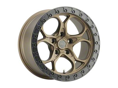 Weld Off-Road Ledge Satin Bronze with Satin Black Ring Wheel; 17x9; 0mm Offset