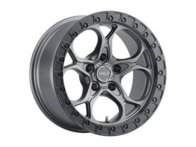 Weld Off-Road Ledge Satin Gunmetal with Satin Black Ring Wheel; 17x9; -12mm Offset