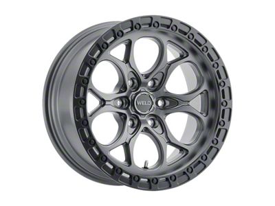 Weld Off-Road Ledge Six Satin Gunmetal with Satin Black Ring Wheel; 20x9; 0mm Offset