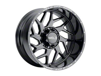 Weld Off-Road Fulcrum Gloss Black Milled Wheel; 22x12; -44mm Offset; 6x139.7mm Bolt Pattern; 106.10mm Hub Bore