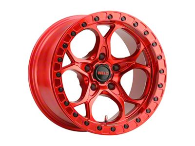 Weld Off-Road Ledge Beadlock Candy Red Wheel; 17x9; -12mm Offset