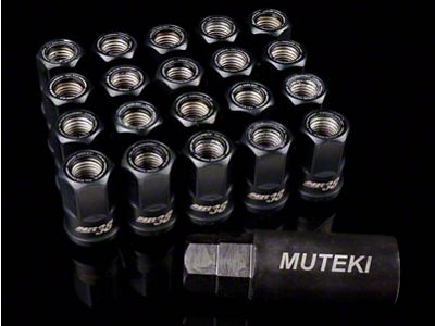 Wheel Mate Muteki HR38 Open End Lug Nuts 12x1.50 Black - HR3806BB