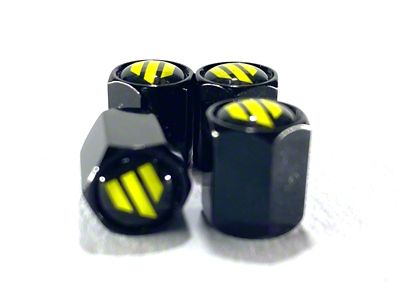 Whiteline Anodized Black Tire Valve Stem Caps Set of 4