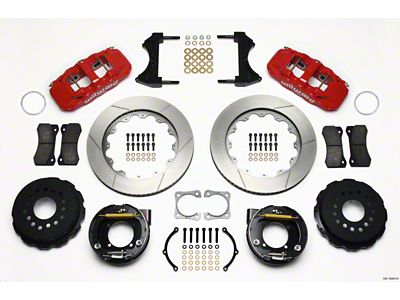 Wilwood AERO4 Rear P-Brake Kit 14.00in Red Chevy 12 Bolt-Spec - 140-10945-R