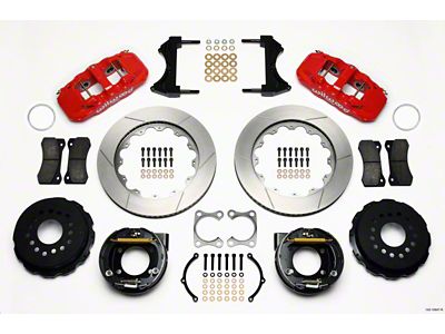 Wilwood AERO4 Rear P-Brake Kit 14.00in Red Big Ford Old - 140-10947-R