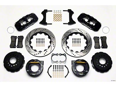 Wilwood AERO4 Rear P-Brake Kit 14.00in Drilled Big Ford New - 140-10948-D