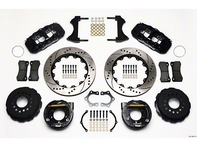 Wilwood AERO4 Rear P-Brake Kit 14.00in Drilled Mopar/Dana 2.36in Off - 140-10951-D