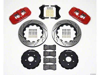 Wilwood AERO6 Front Hat Kit 14.25 Drilled Red 2010-2015 Camaro - 140-11269-DR