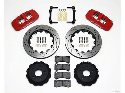 Wilwood AERO4 Rear Kit 14.25in Drilled Red 2010-2015 Camaro - 140-11270-DR