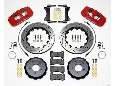 Wilwood AERO6 Front Hat Kit 14.25 Drilled Red 2008-2009 Pontaic - 140-12929-DR