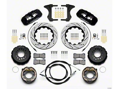 Wilwood AERO4 Rear Kit 14.00 Drilled 2005-2014 Mustang w/ BMR - 140-13686-D