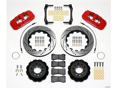Wilwood AERO4 Rear Kit 14.25in Drilled Red 2014-Up Corvette C7 - 140-13698-DR