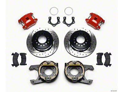 Wilwood D154 P/S P-B Kit Drilled-Red Mopar/Dana 2.36in Off w/Snap - 140-12214-DR