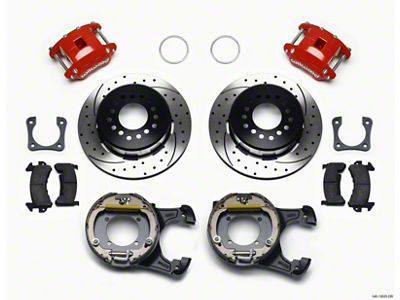 Wilwood D154 P/S P-B Kit Drilled-Red 12 Bolt 2.81in Offset - 140-13025-DR