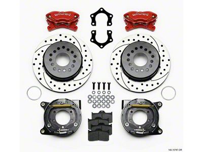 Wilwood Forged Dynalite P/S Park Brake Kit Drilled Red Mopar/Dana - 140-10767-DR