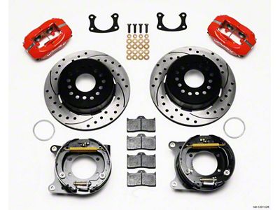 Wilwood Forged Dynalite P/S Park Brake Kit Drilled Red BOP - 140-13511-DR