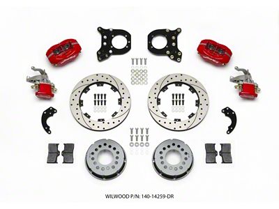 Wilwood Forged Dynalite P/S Rear Kit w/MC4 P-Brake Drill Red - 140-14259-DR