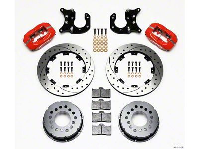Wilwood Forged Dynalite P/S Rear Kit Drilled Red Big Ford - 140-2115-DR
