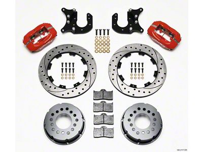 Wilwood Forged Dynalite P/S Rear Kit Drilled Red Mopar-Dana 2.36in - 140-2117-DR