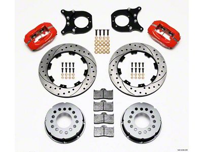 Wilwood Forged Dynalite P/S Rear Kit Drilled Red Chev 12 - 140-5236-DR