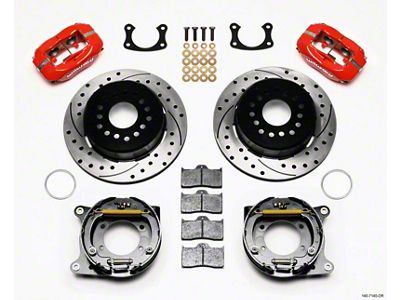Wilwood Forged Dynalite P/S P-B Kit Drilled-Red New Big Ford - 140-7140-DR