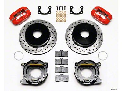 Wilwood Forged Dynalite P/S Park Brake Kit Drilled Red Big - 140-7150-DR