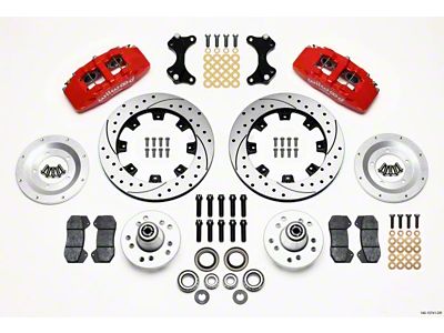 Wilwood Dynapro 6 Front Hub Kit 12.19in Drilled Red WWE - 140-10741-DR