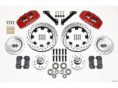 Wilwood Dynapro 6 Front Hub Kit 12.19in Drilled Red 79-81 - 140-12836-DR