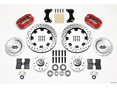 Wilwood Dynapro Dust-Boot Front Kit 12.19in Drilled-Red ProSpindle - 140-13346-DR