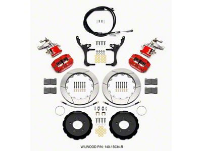 Wilwood Dynapro Radial4 / MC4 Rear Kit 12.88 Red 2006-15 - 140-15034-R