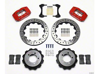 Wilwood Dynapro Radial Rear Kit 13.00in Drilled Red Mitsubishi EVO - 140-9286-DR