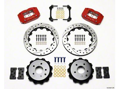 Wilwood Dynapro Radial Rear Kit 13.00in Drilled Red Nissan 350Z/Fiti - 140-9507-DR