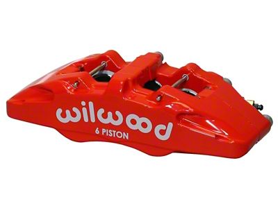 Wilwood Caliper-Forged Dynapro 6 5.25in Mount-Red-R/H 1.62/1.38in/1.38in Pistons .38in Disc - 120-13430-RD