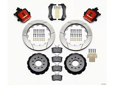 Wilwood Combination Parking Brake Rear Kit 12.88in Red Mustang 94-04 - 140-10158-R