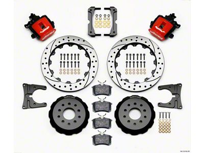 Wilwood Combination Parking Brake Rear Kit 12.88in Drilled Red 2005-2014 - 140-10159-DR